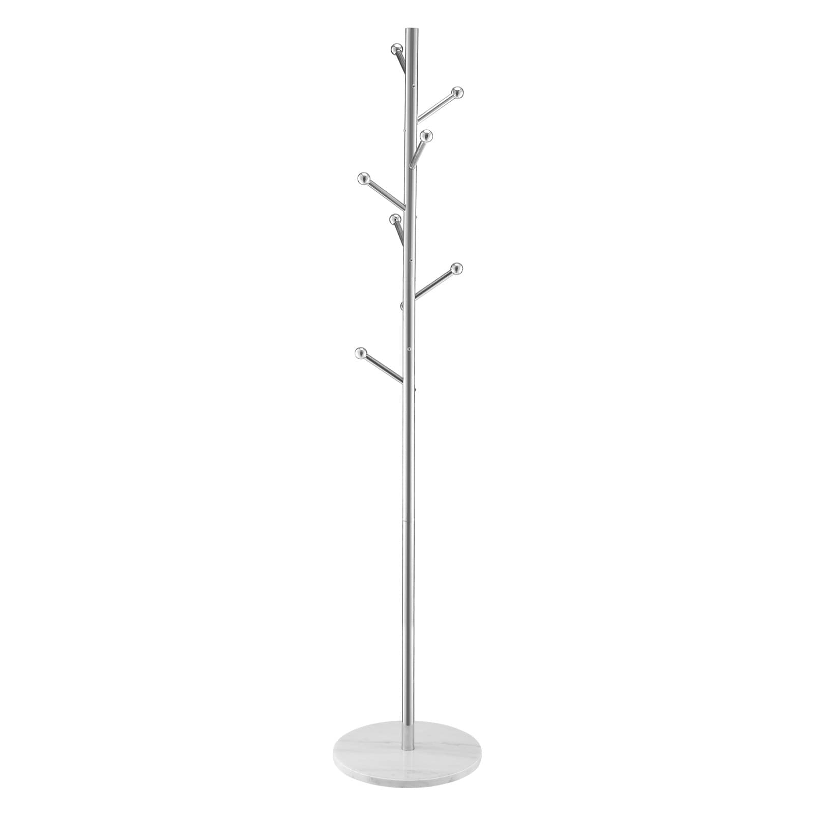 Coat Rack Freestanding Coats Rack Stand With Stable Marble Base & 8 Hooks_voghion.com